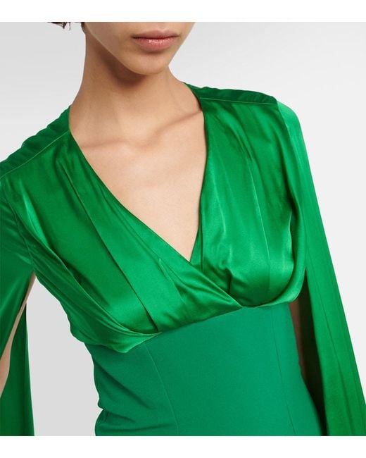 Safiyaa Green Crepe Gown