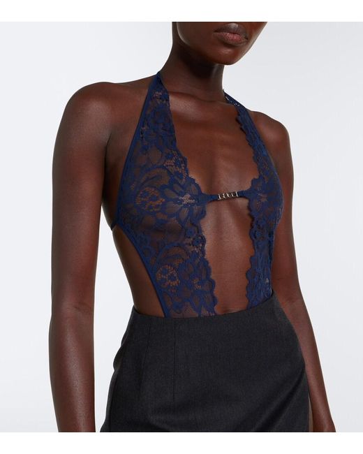 Gucci White Lace Cutout Bodysuit