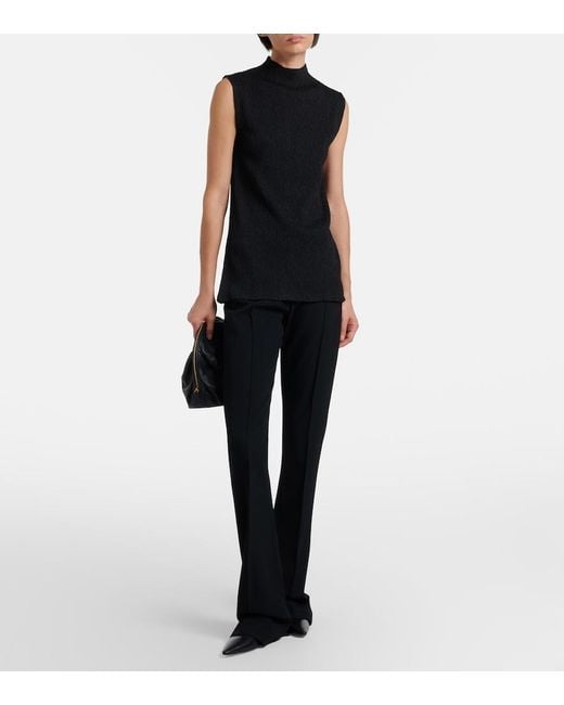 The Row Black Charlotte Small Leather Clutch