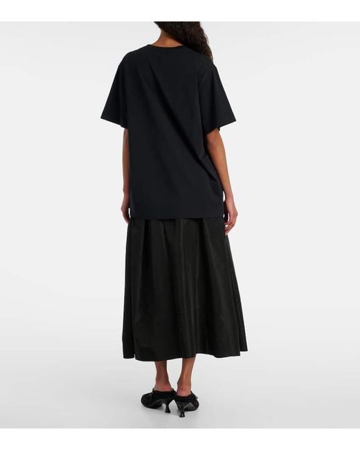 Simone Rocha Black Bedrucktes T-Shirt Aus Baumwoll-Jersey
