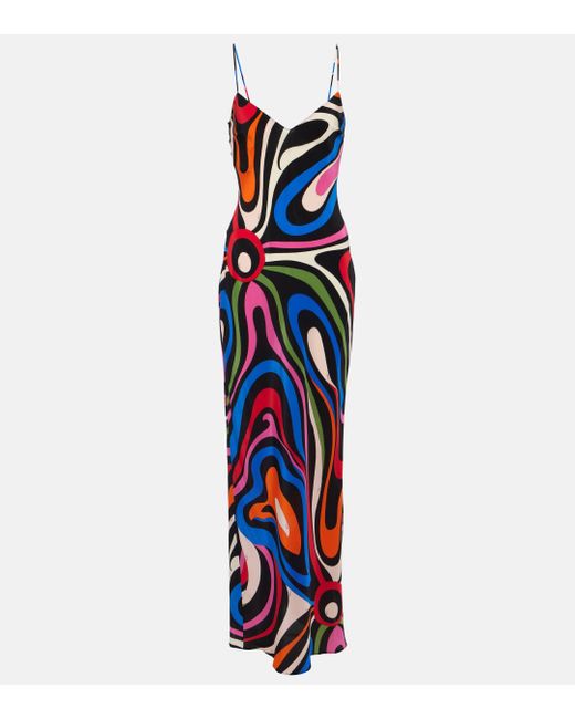 Robe longue Marmo imprimee en soie Emilio Pucci en coloris Multicolor
