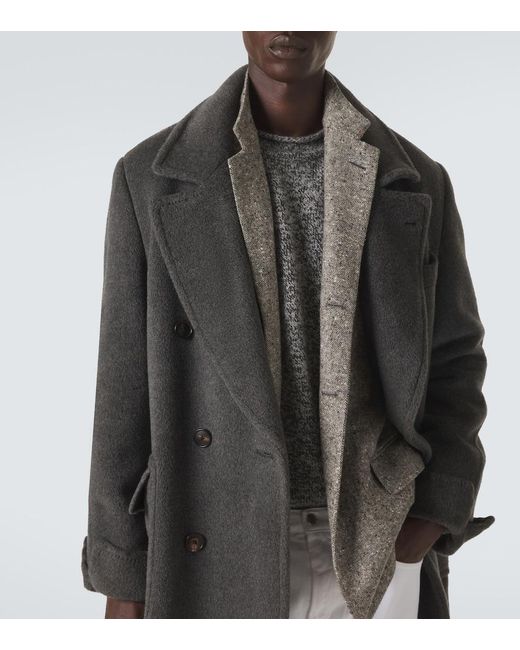Umit Benan Black Gianni Alpaca And Wool Coat for men