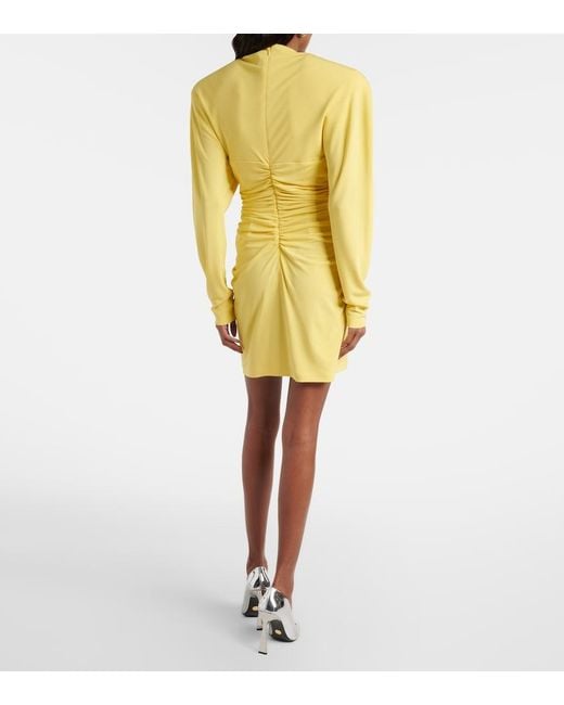Stella McCartney Yellow Draped Jersey Minidress