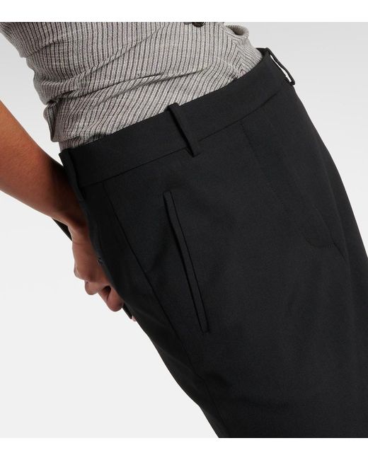 Acne Black Wool-Blend Maxi Skirt