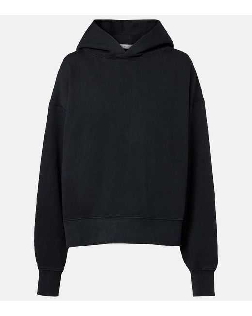 SLVRLAKE Denim Black Relaxed Cotton Jersey Hoodie