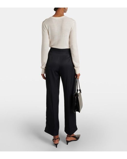 Jil Sander Blue High-Rise Wide-Leg Pants