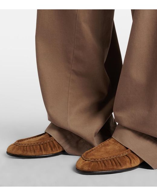 The Row Brown Soft Mocassin Two Suede Loafers
