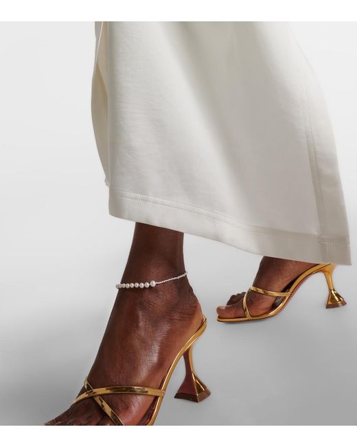 Sophie Bille Brahe White Peggy A Pied 14Kt Anklet With Freshwater Pearls