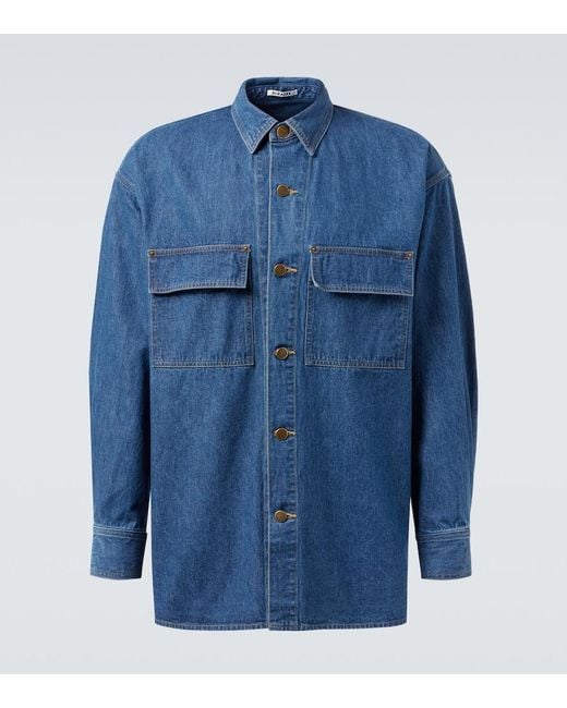 Camisa De Denim Auralee de hombre de color Blue