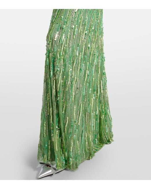 Jenny Packham Green Roxy Embellished Gown