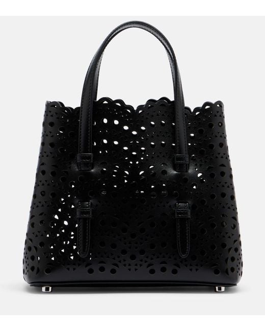 Alaïa Black Mina 20 Vienne Leather Top-Handle Bag
