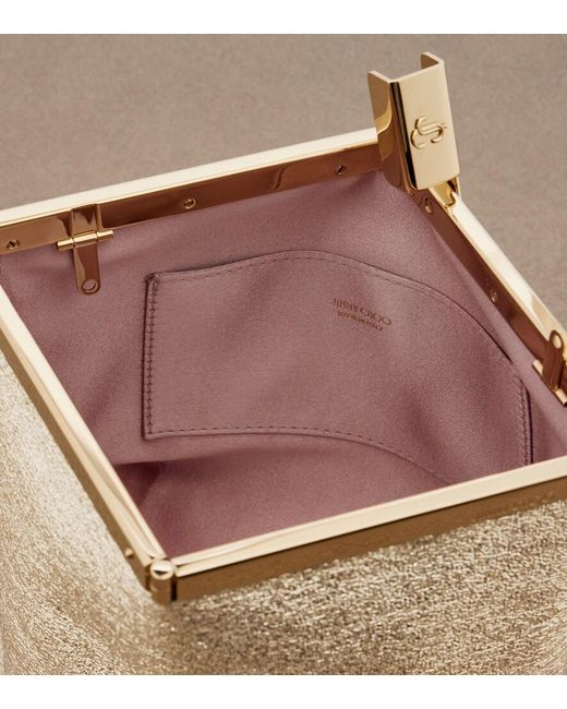 Jimmy Choo White Ganache Metallic Leather Clutch
