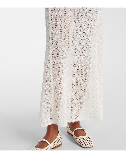 Ganni White Crochet Maxi Skirt