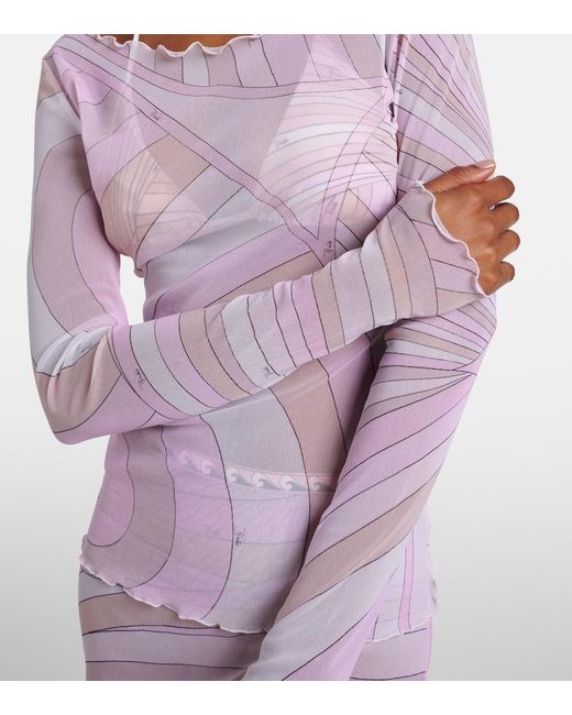 Emilio Pucci Pink Iride Tulle Top