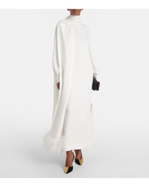 Valentino White Cady Couture Scarf-Detail Gown