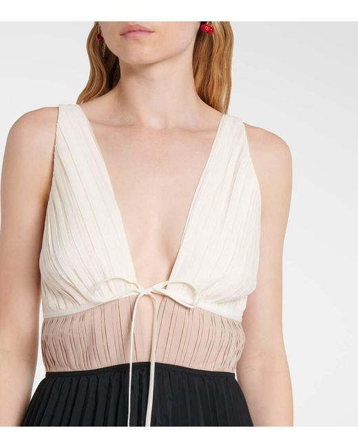 Jonathan Simkhai Black Stephanie Pleated Poplin Midi Dress