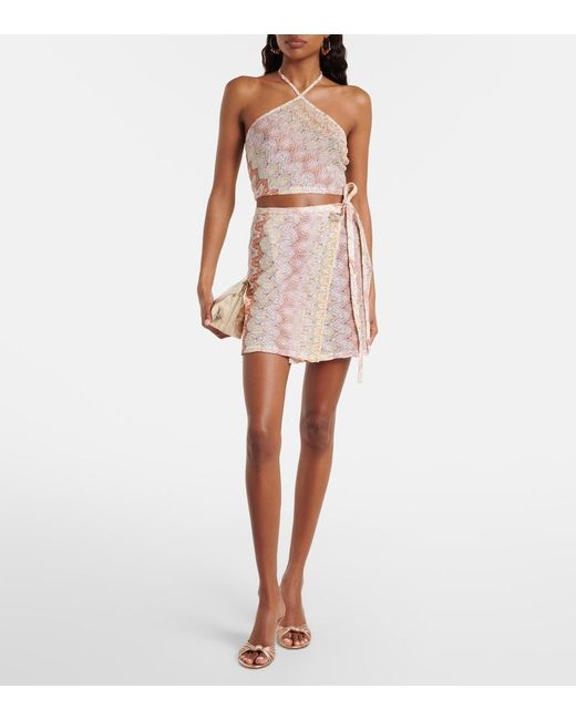Missoni Pink Lame Wrap Skirt