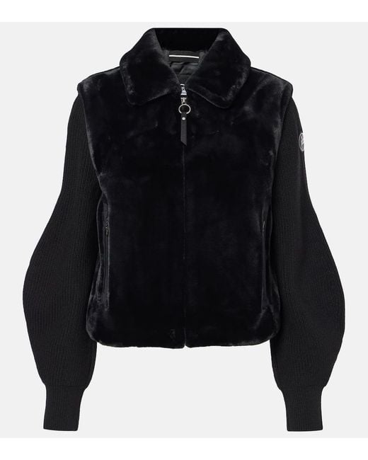 Fusalp Black Jacke Paige Aus Wolle Und Faux Shearling