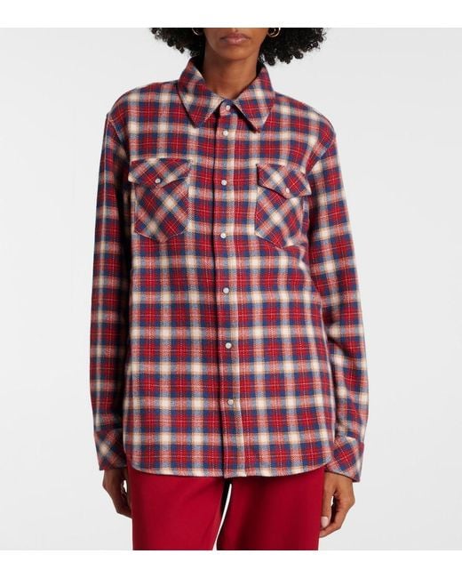 God's True Cashmere Red Tartan Cashmere Shirt