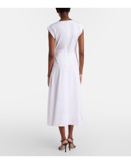 Veronica Beard White Lisette Cotton-Blend Midi Dress