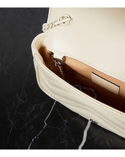 Gucci Natural Marmont Super Mini Leather Shoulder Bag