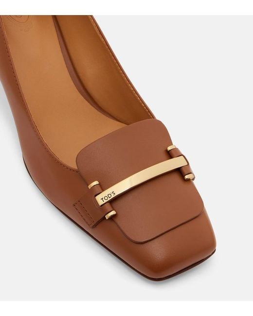 Tod's Brown Barretta 50 Leather Pumps