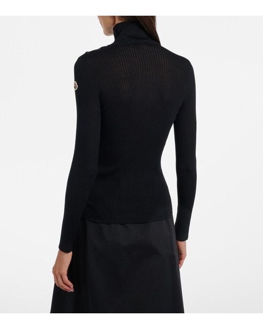 Moncler Black Virgin Wool Turtleneck Sweater