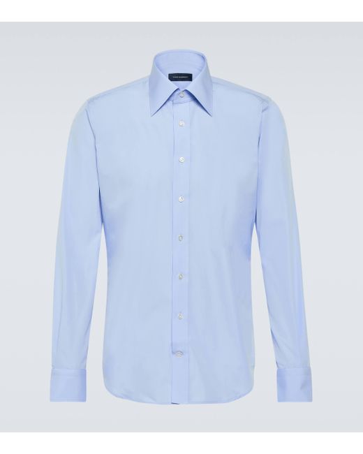 Thom Sweeney Blue Cotton Shirt for men