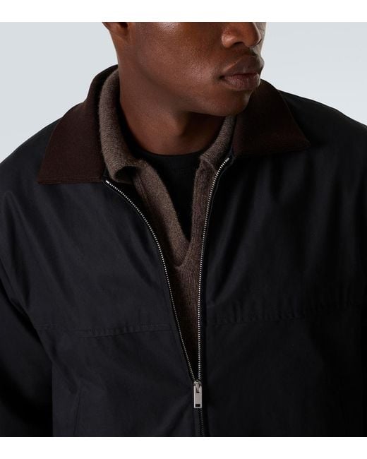 The Row Black Mantis Cotton Gabardine Blouson Jacket for men