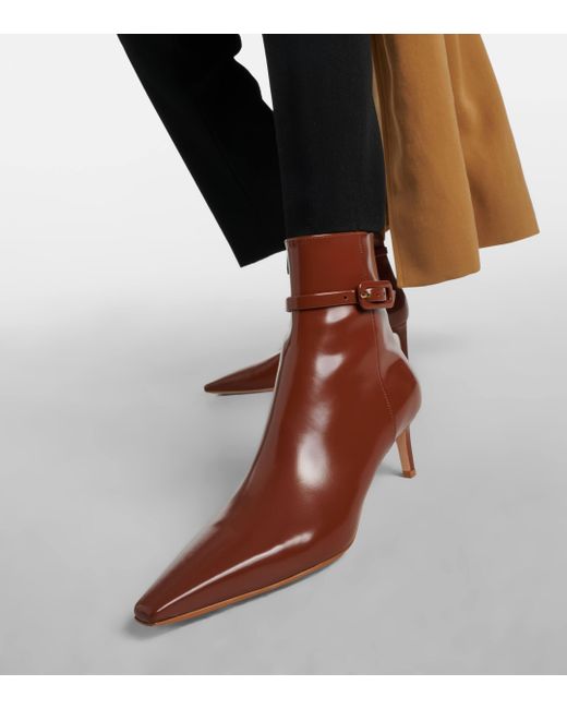 Gianvito Rossi Brown Patent Leather Ankle Boots