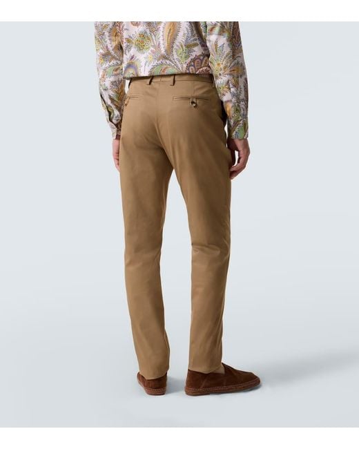 Pantaloni Slim di Etro in Natural da Uomo