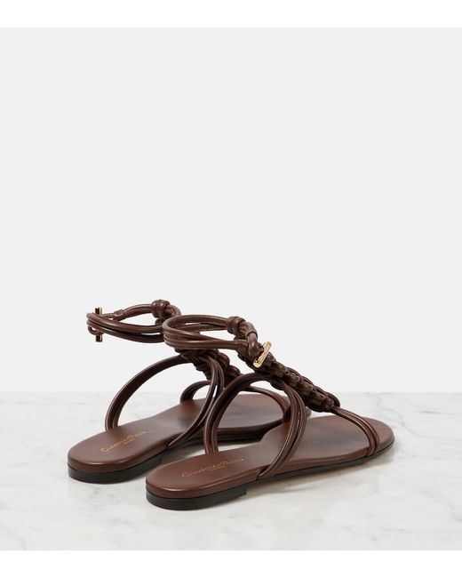 Gianvito Rossi Brown Capua Braided Leather Sandals