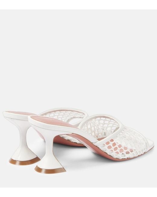 AMINA MUADDI Pink Lupita Raffia Mules