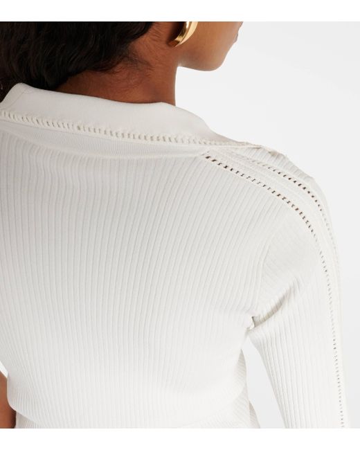 FRAME White Ribbed-knit Sweater