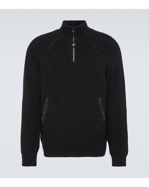 X Pharrell Williams – Pull zippe en laine vierge Moncler Genius pour homme en coloris Black