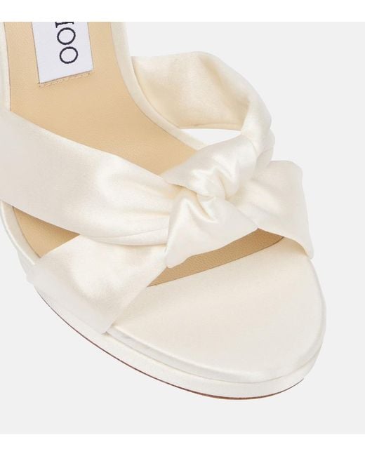 Jimmy Choo White Rosie 120 Satin Sandals