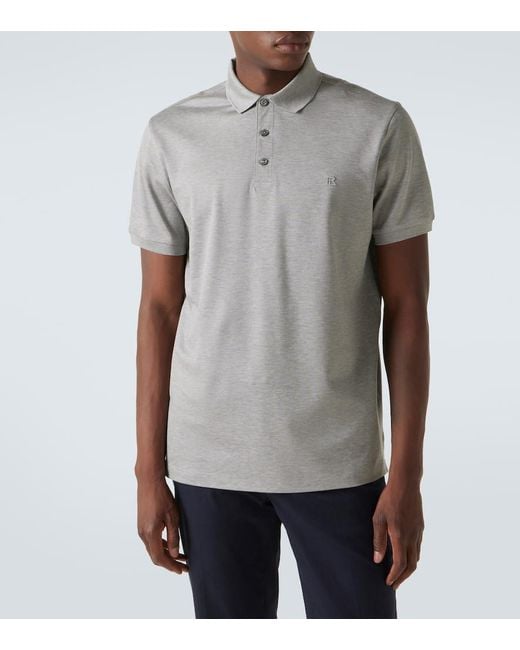 Ralph Lauren Gray Reg Cotton Pique Polo Shirt for men