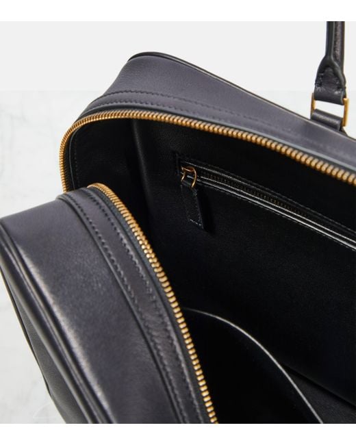 The Row Black Domino Leather Tote Bag