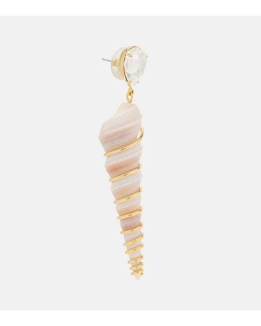 Jennifer Behr White Embellished Drop Earrings