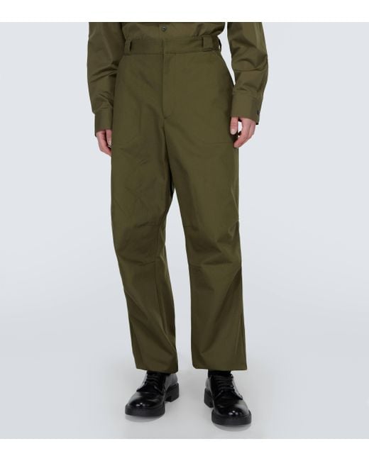 Prada Green Straight-leg Regular-fit Cotton Trousers for men