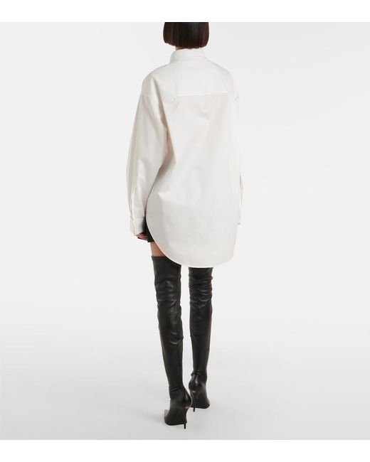 Balenciaga White Asymmetric Cotton And Silk Poplin Shirt