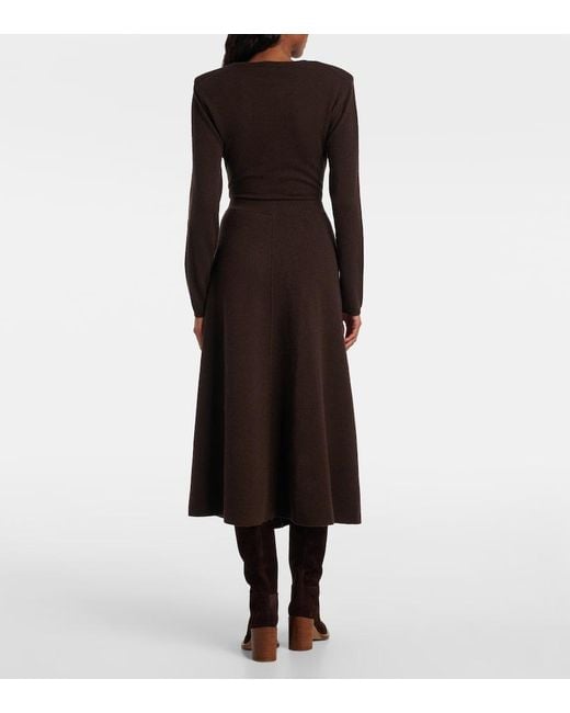 Jardin Des Orangers Brown Wool And Cashmere Midi Skirt