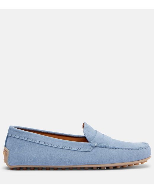 Tod's Blue Mokassins Gommino Aus Veloursleder