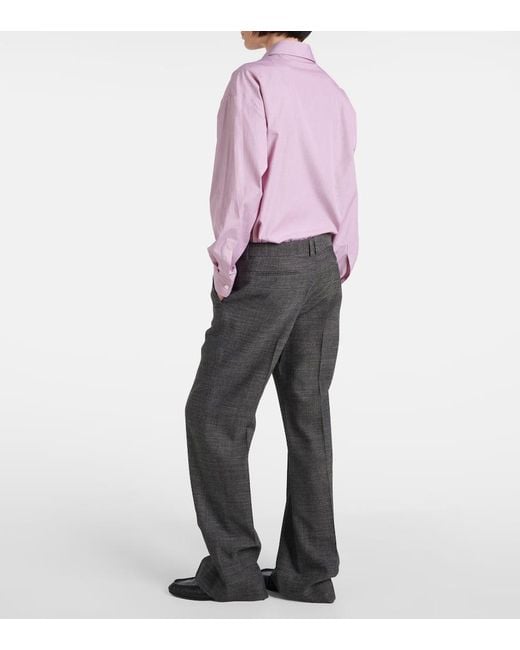 The Row Gray Gandal Virgin Wool Twill Straight Pants