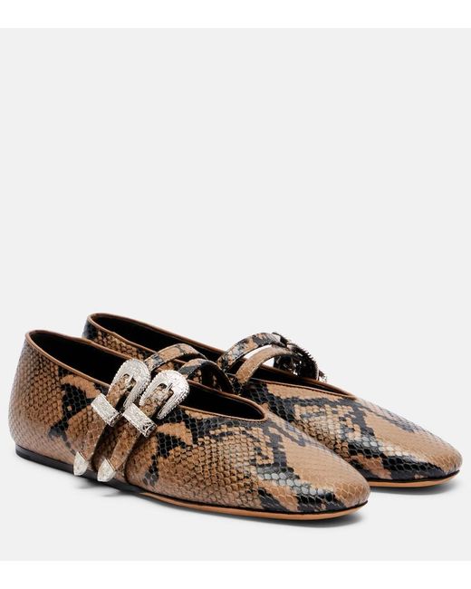 Le Monde Beryl Classic Claudia Leather Mary Jane Flats in Brown | Lyst UK
