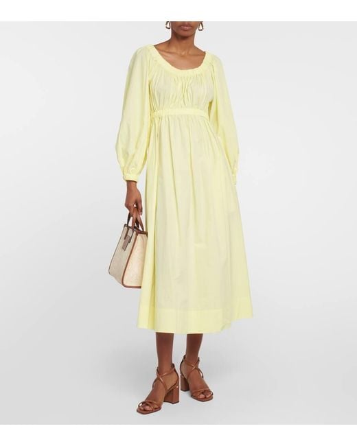 Ulla Johnson Yellow Midikleid Helena Aus Baumwolle