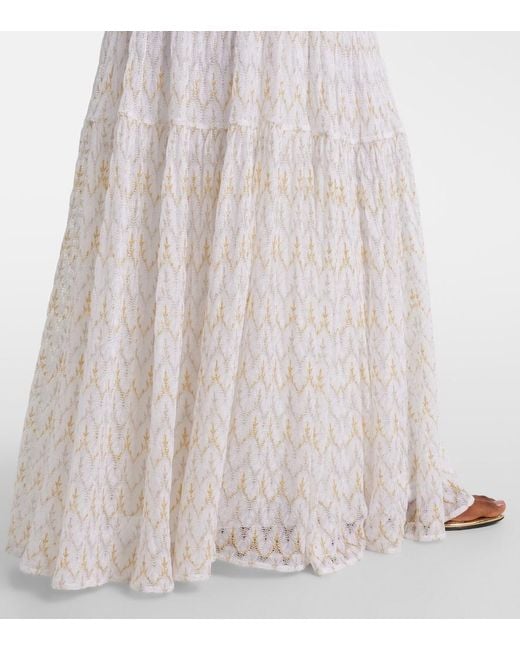 Missoni White Lame Maxi Skirt