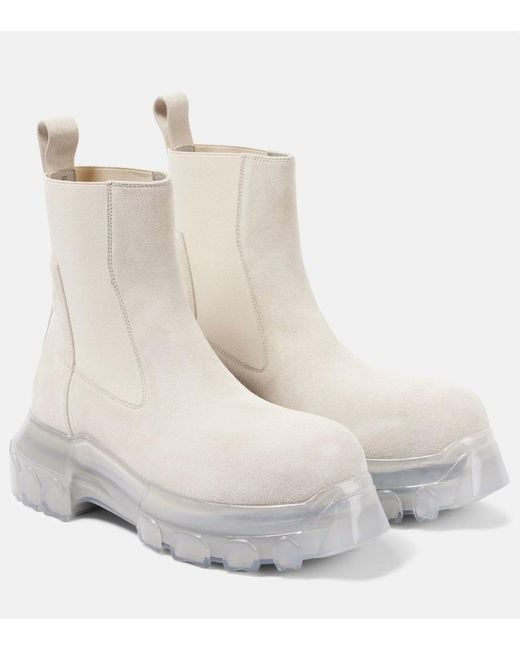 Botines Beatle Tractor De Piel Rick Owens de color White