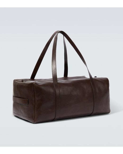 The Row Brown Gio Leather Duffel Bag for men