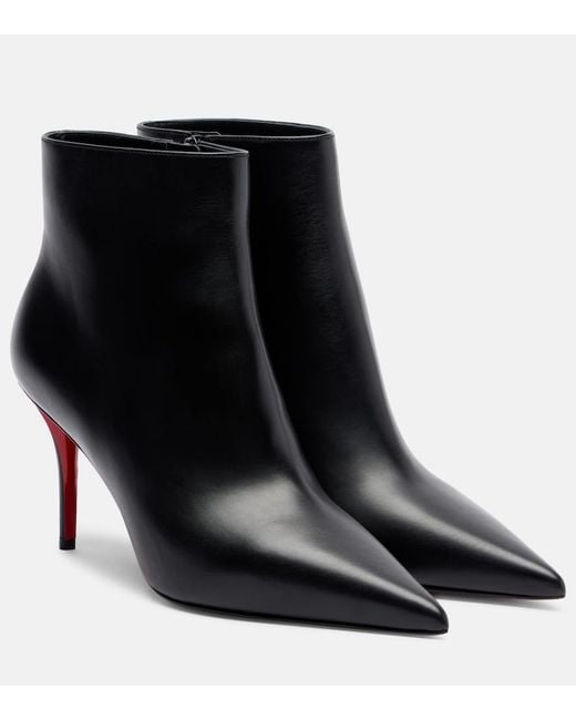 Christian Louboutin Black Miss Z 80 Leather Ankle Boots